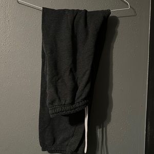 Plain grey joggers with adjustable waistband